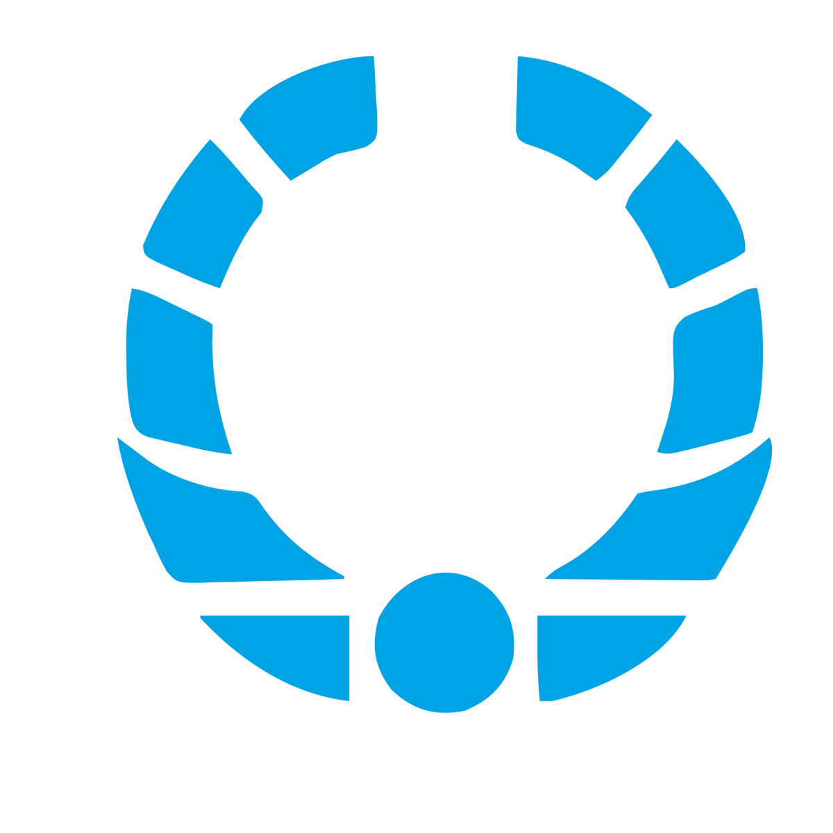 Bold Geometric Wreath Logo #00a3e4