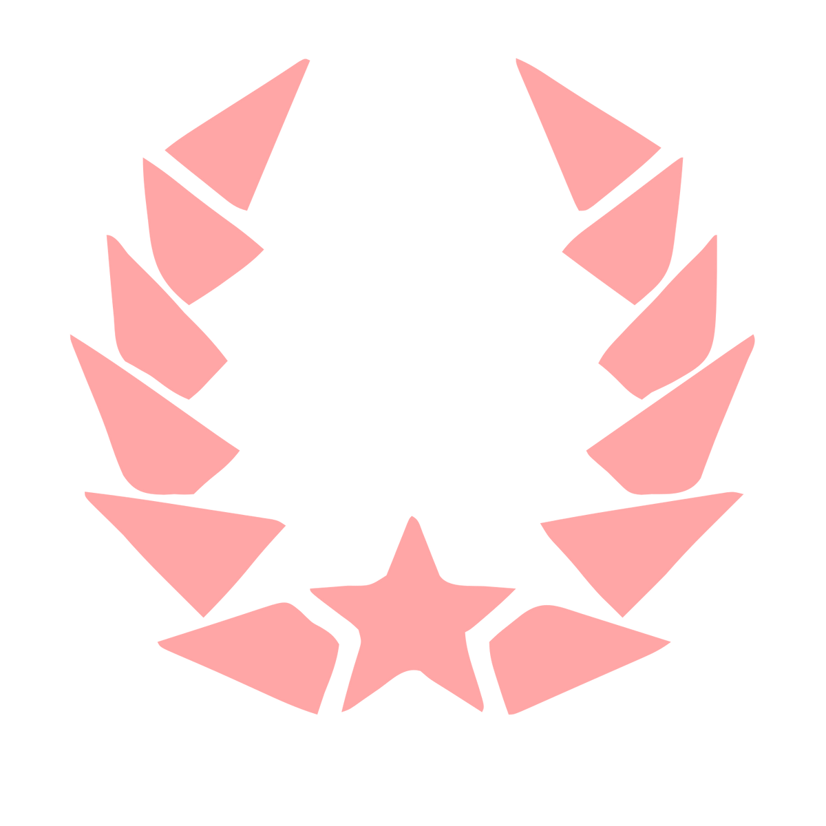 Bold Geometric Wreath Star Logo #ffa6a6