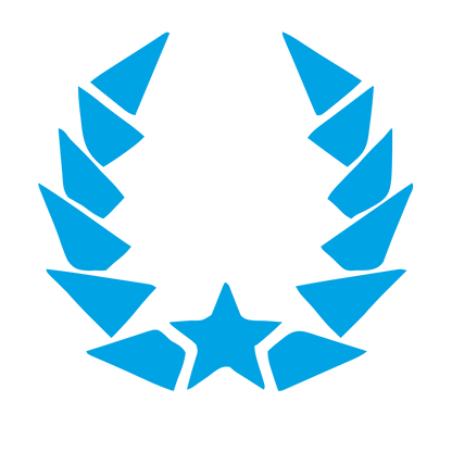 Bold Geometric Wreath Star Logo #00a3e4