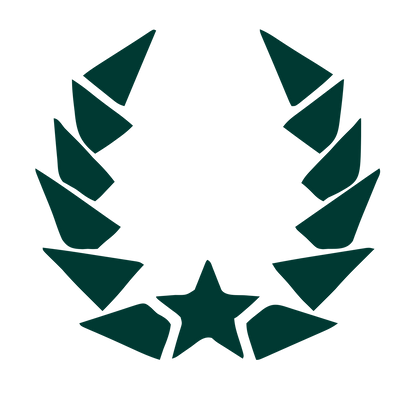 Bold Geometric Wreath Star Logo #003932