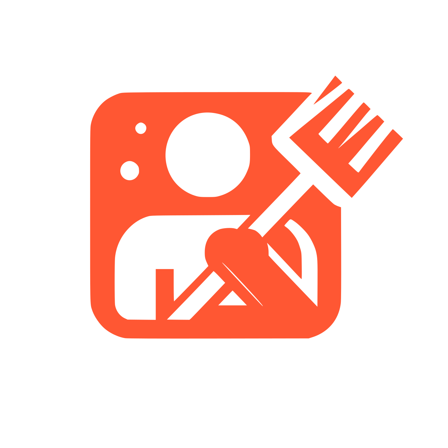 Farmer with Fork Icon #FF5733