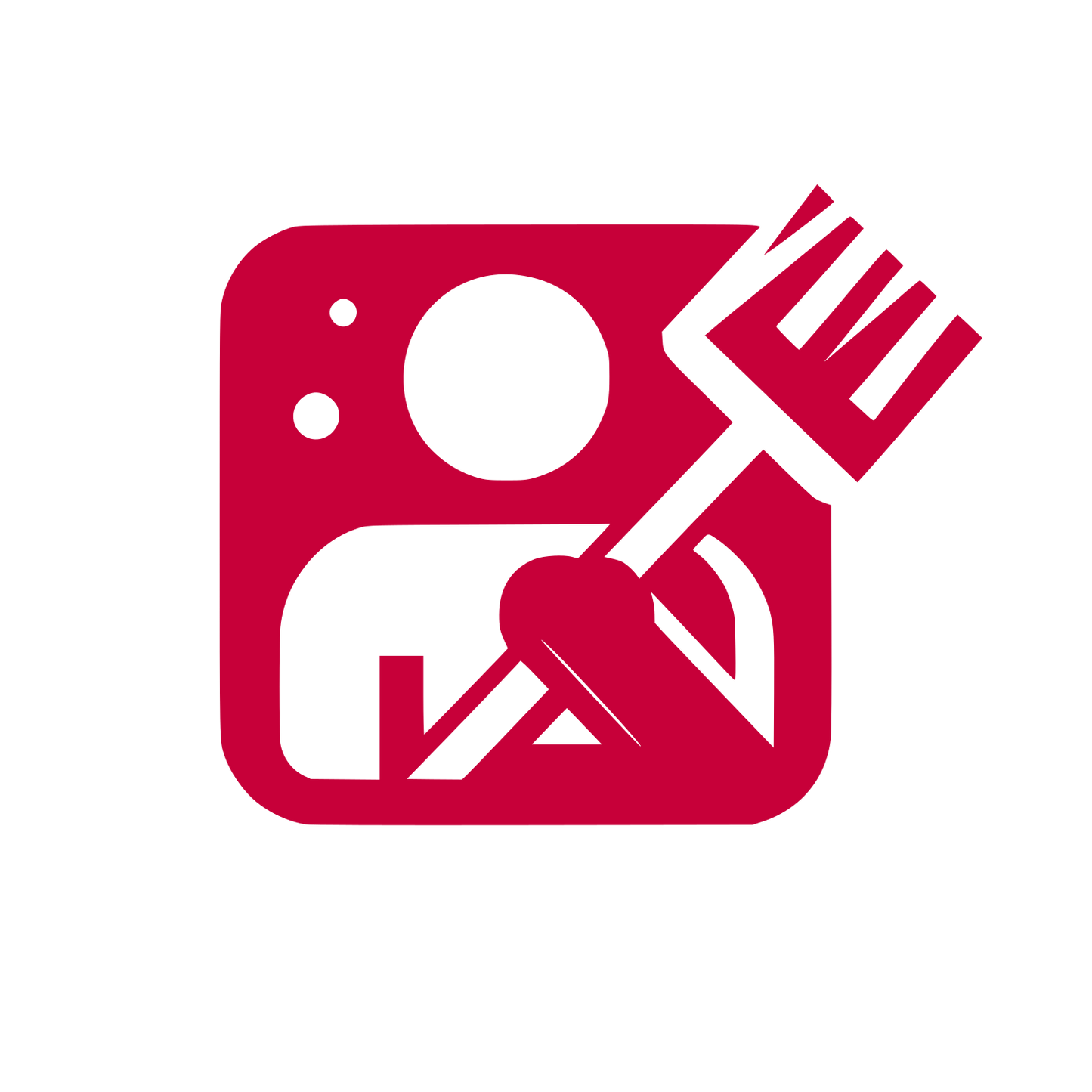 Farmer with Fork Icon #C70039