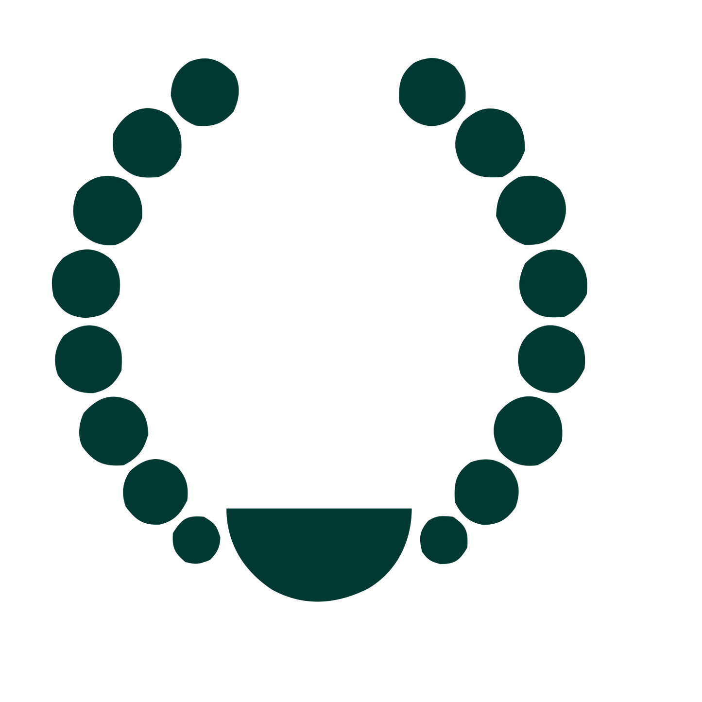 Dot Wreath Bowl Logo #003932