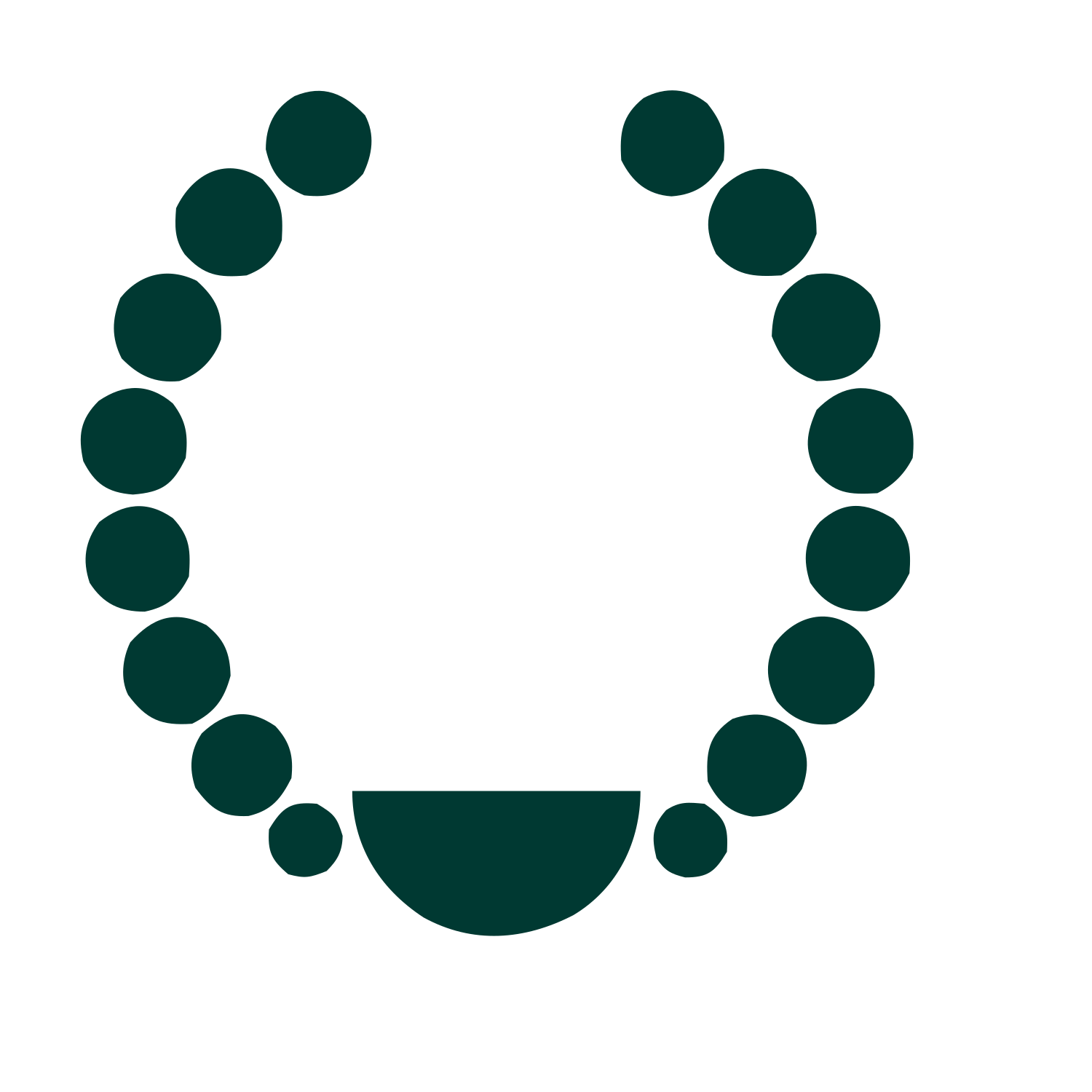 Dot Wreath Bowl Logo #003932