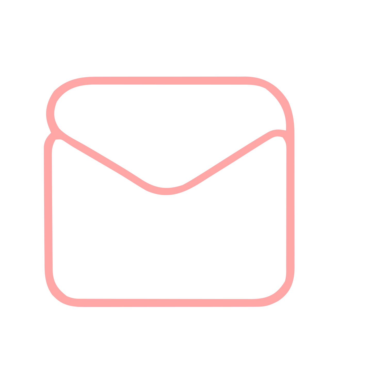 Monoline Envelope Mail Logo #ffa6a6
