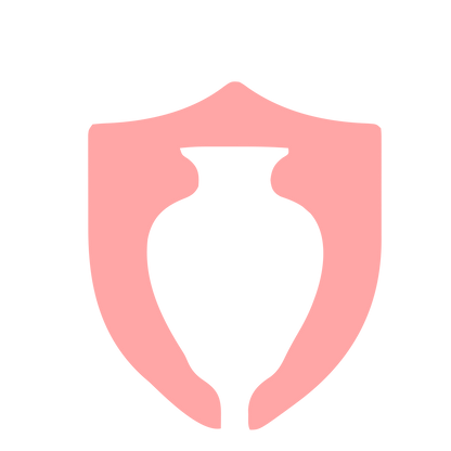 Urn Shield Negative Space Logo #ffa6a6
