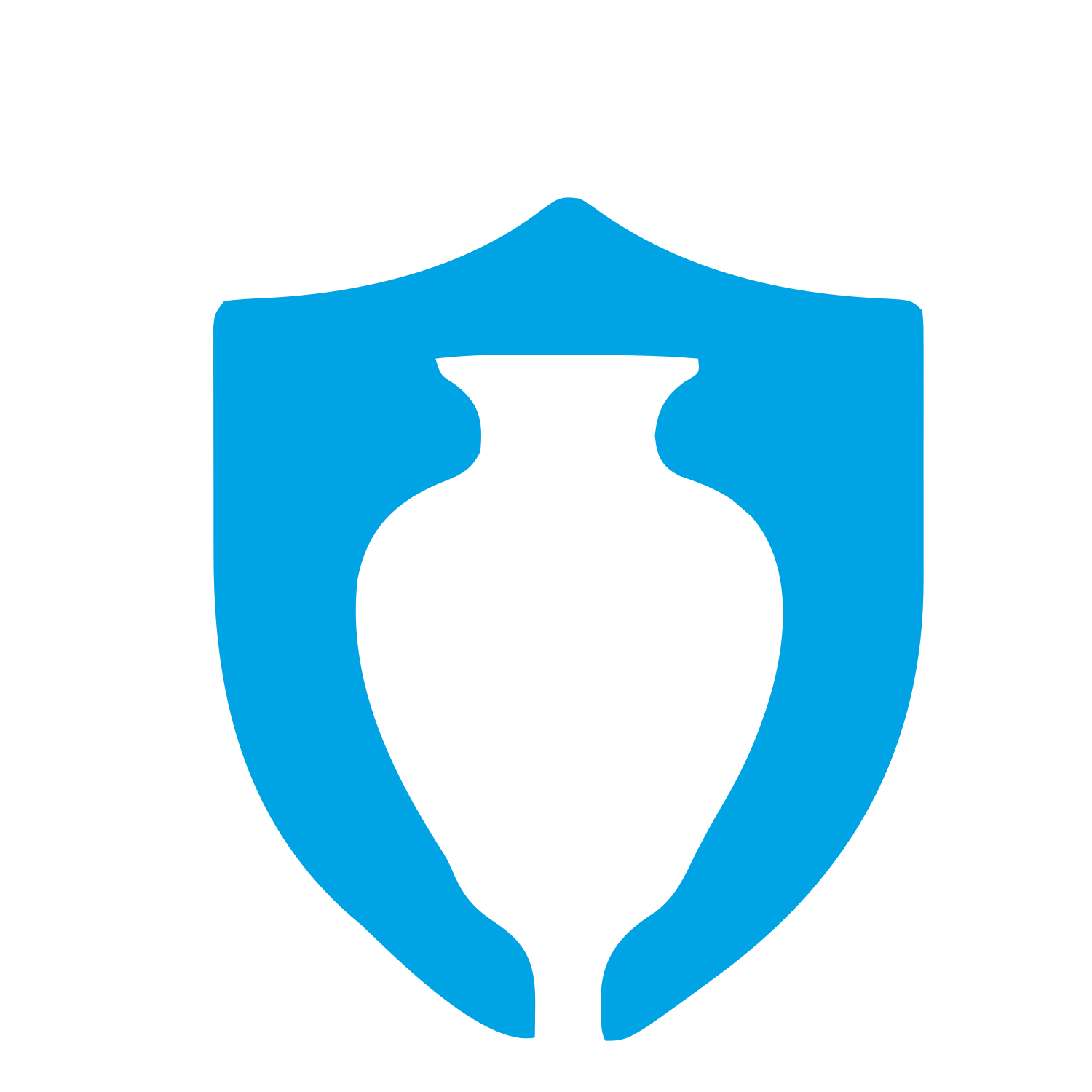 Urn Shield Negative Space Logo #00a3e4