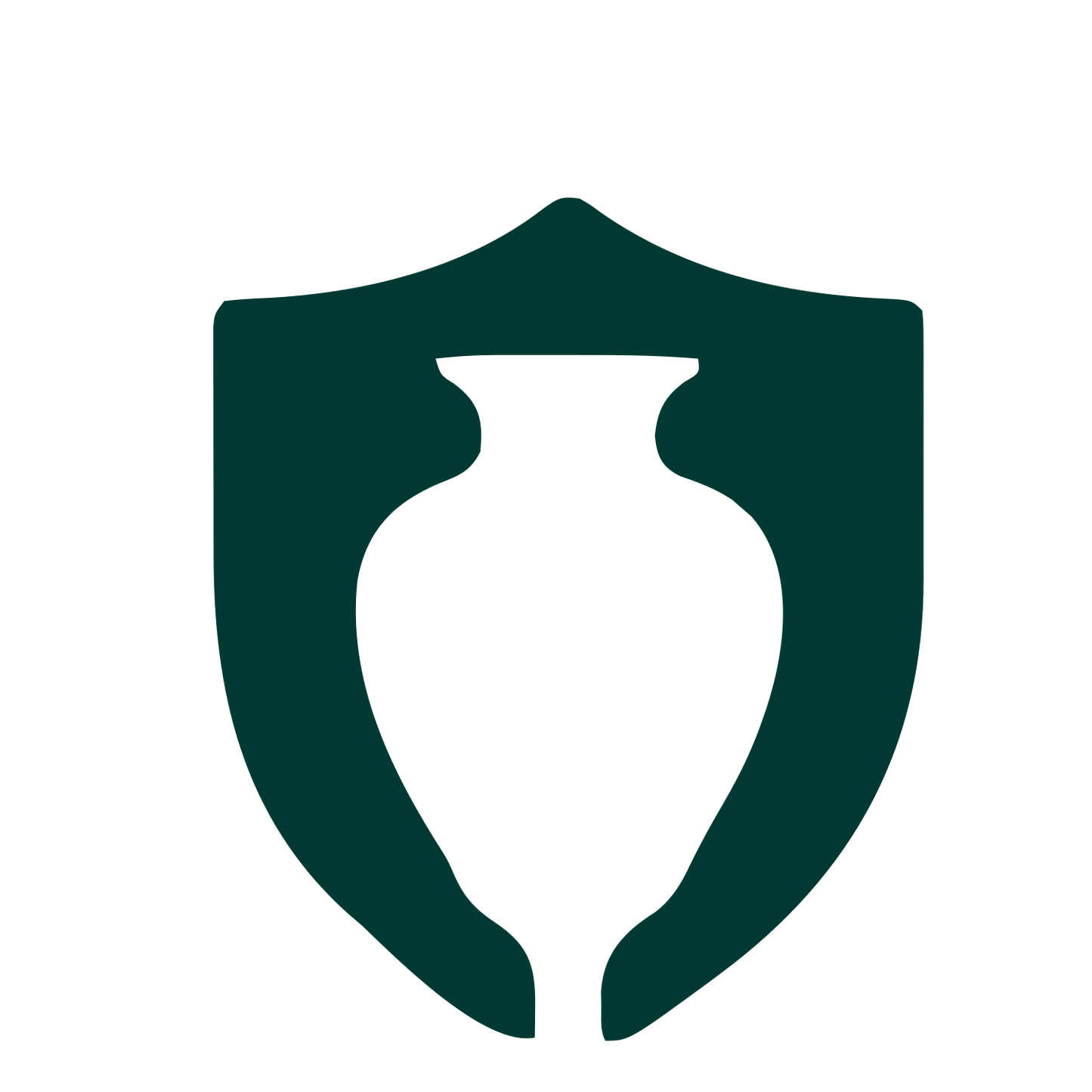 Urn Shield Negative Space Logo #003932