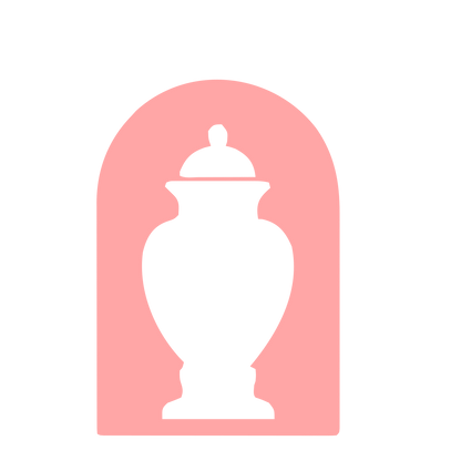 Urn Arch Negative Space Logo #ffa6a6