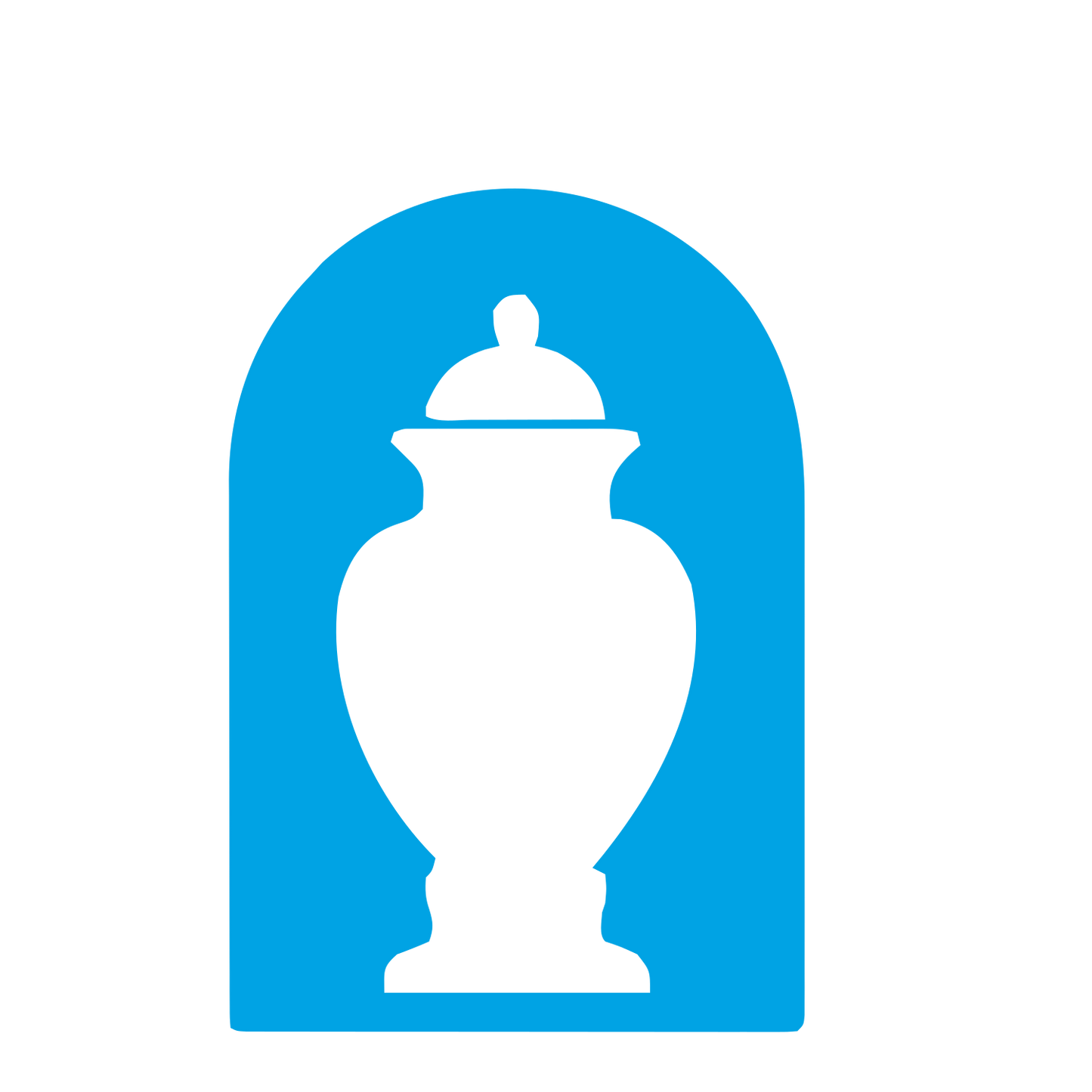 Urn Arch Negative Space Logo #00a3e4