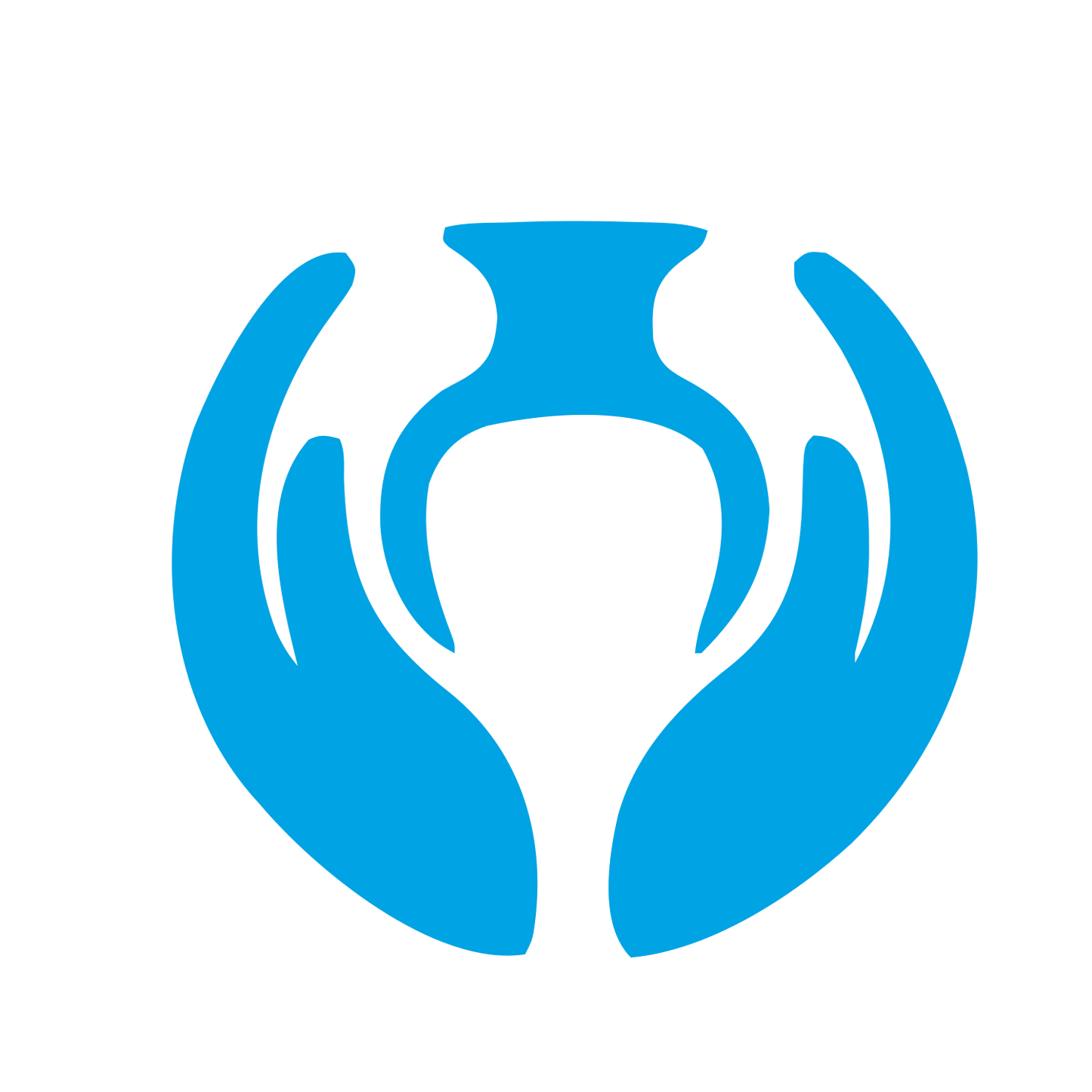 Hands Cradling Urn Logo #00a3e4