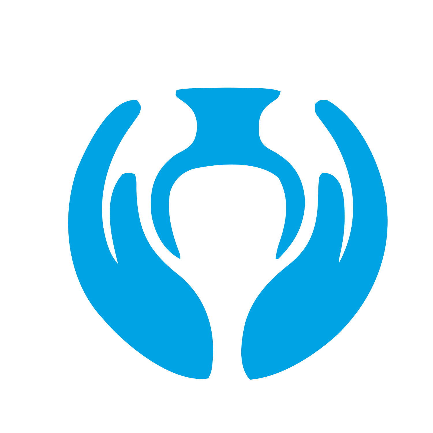 Hands Cradling Urn Logo #00a3e4