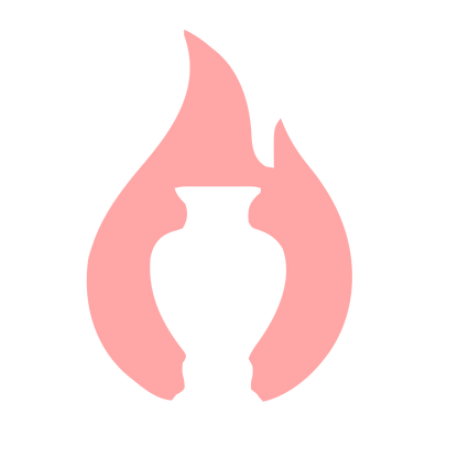 Flame Urn Negative Space Logo #ffa6a6