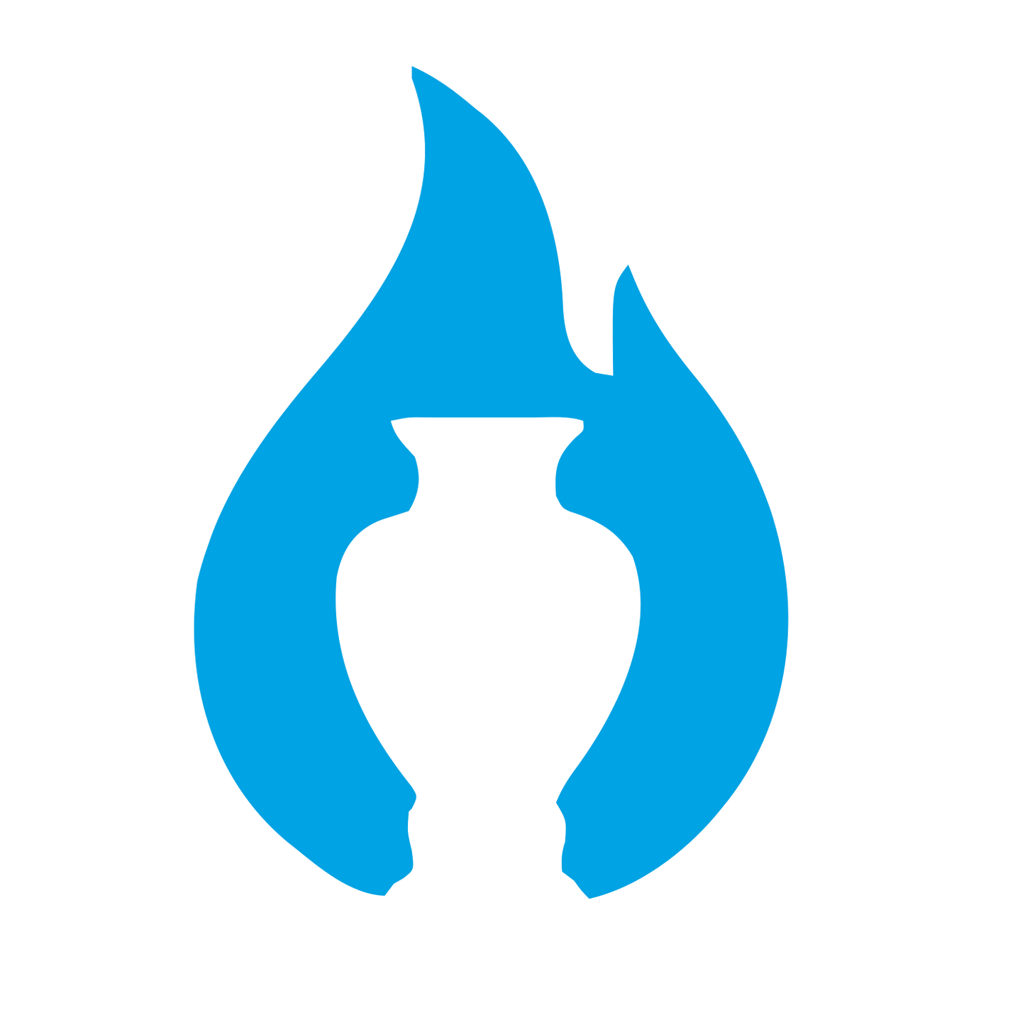 Flame Urn Negative Space Logo #00a3e4