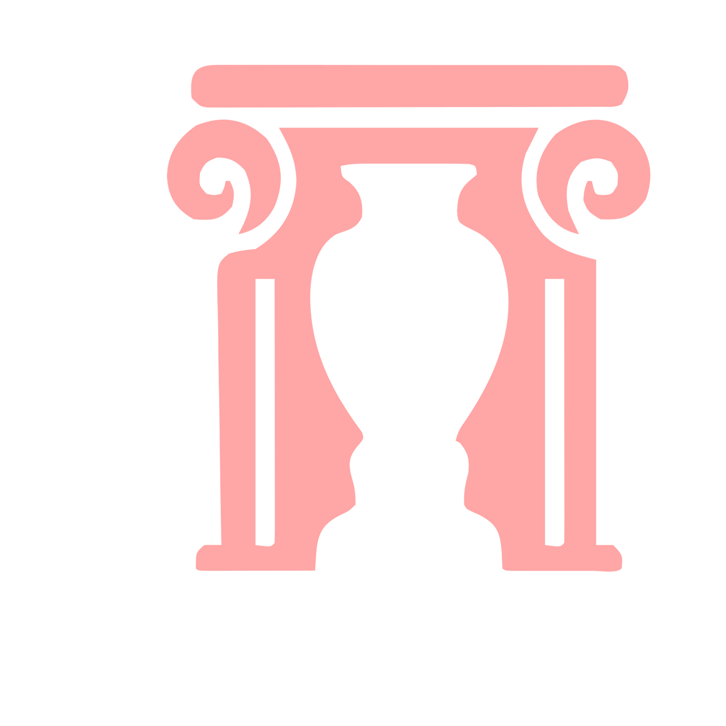 Greek Columns Urn Logo #ffa6a6