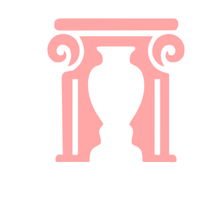 Greek Columns Urn Logo #ffa6a6