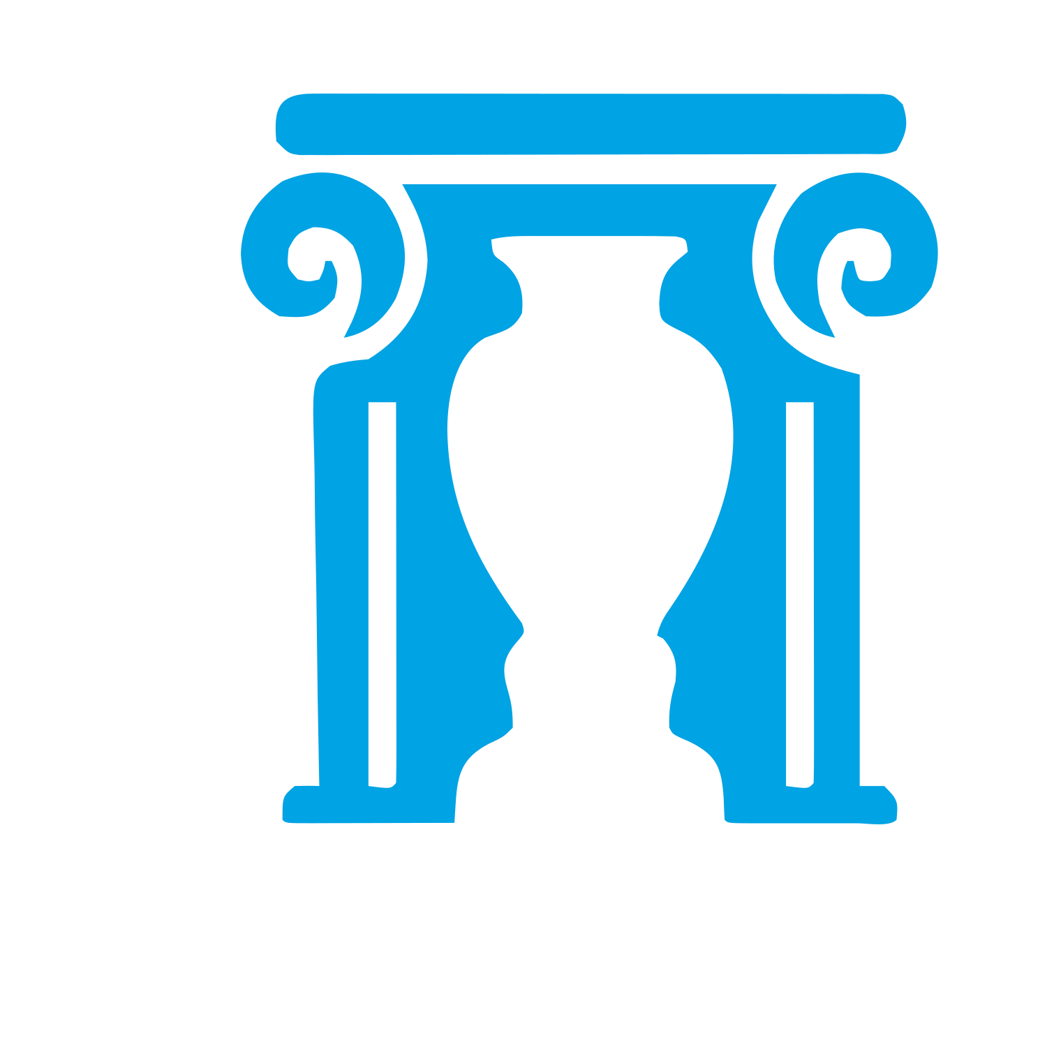 Greek Columns Urn Logo #00a3e4