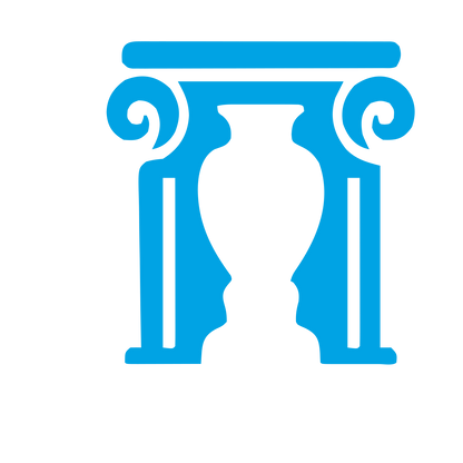Greek Columns Urn Logo #00a3e4