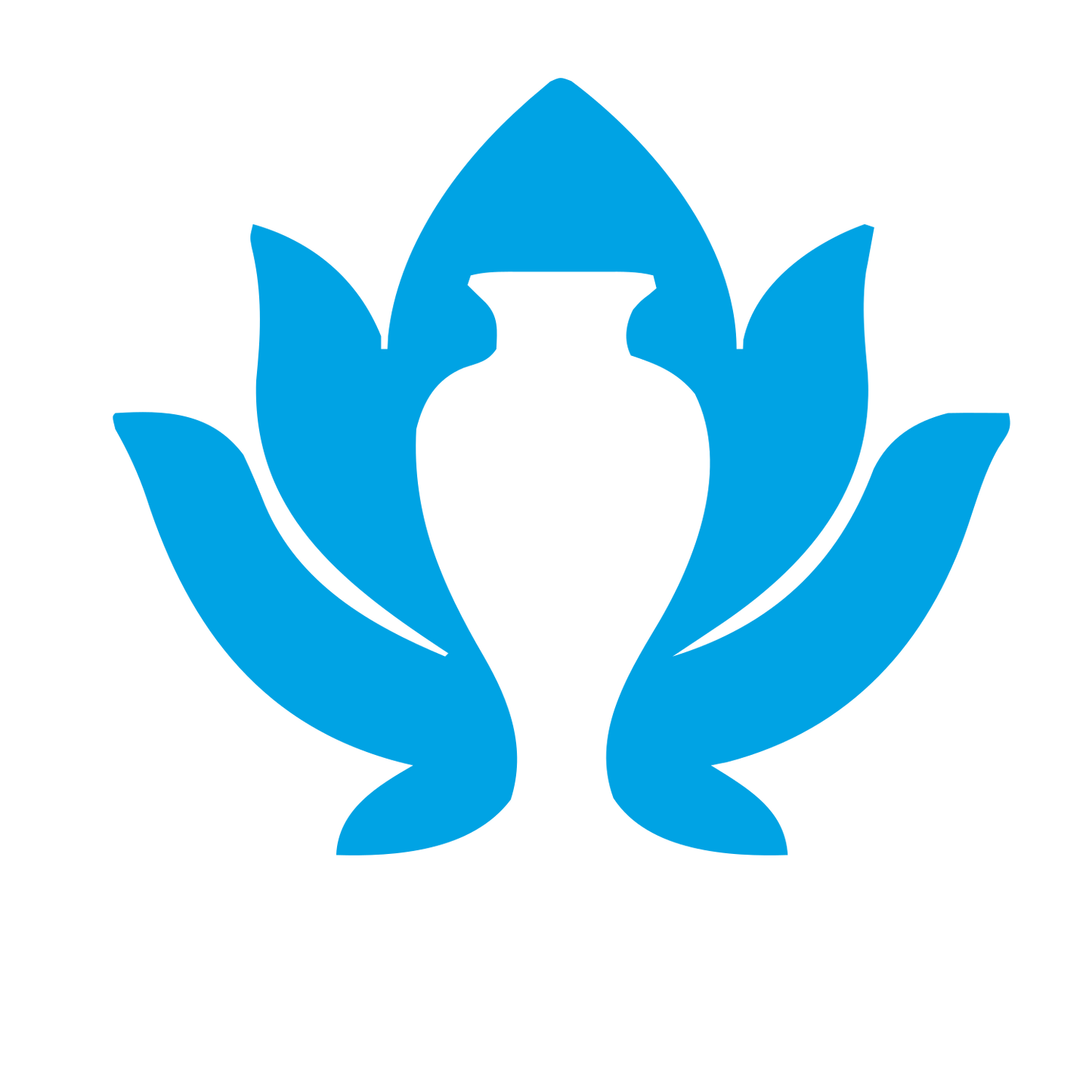 Lotus Urn Negative Space Logo #00a3e4