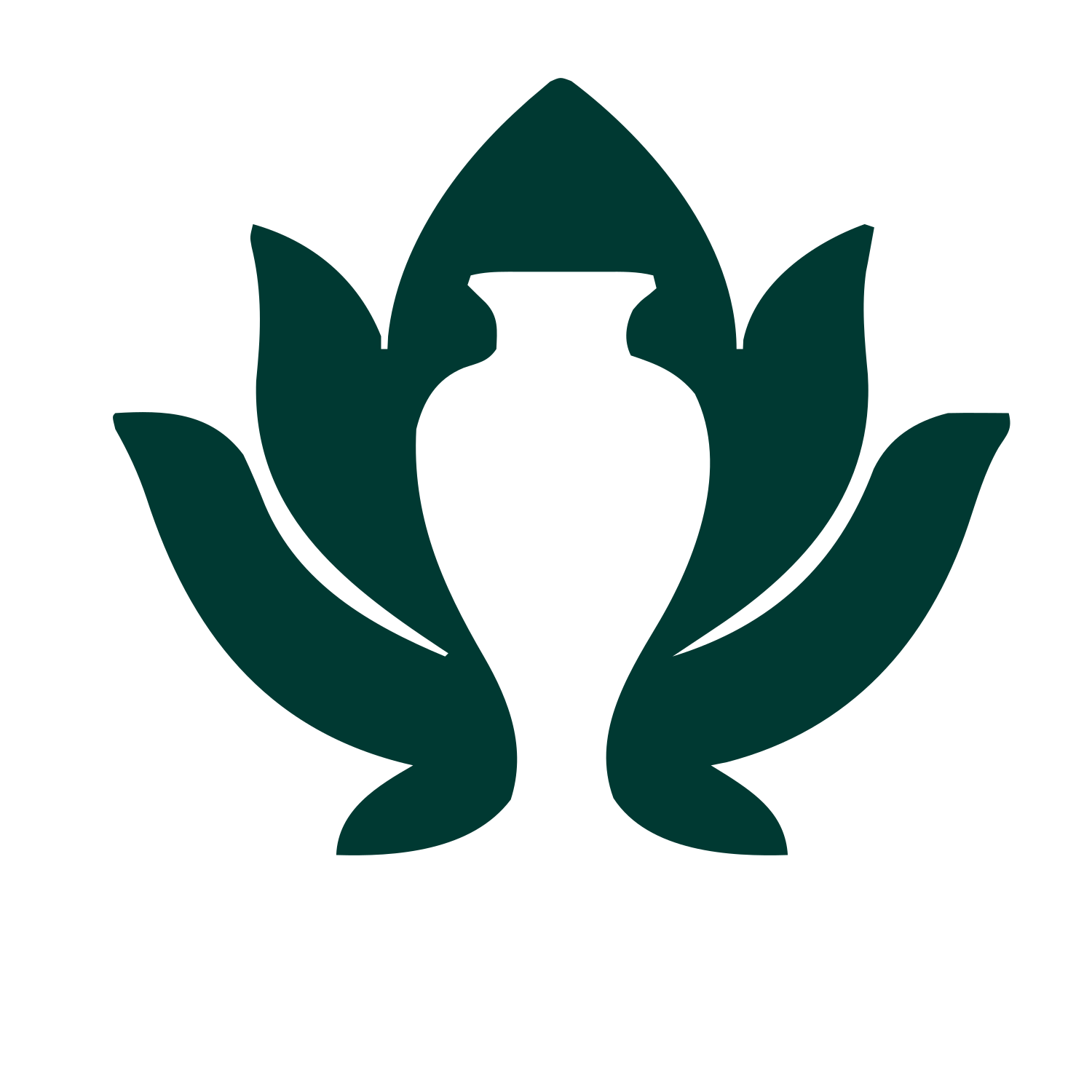 Lotus Urn Negative Space Logo #003932