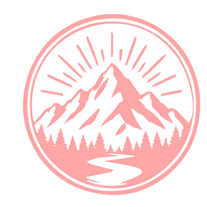 Mountain Forest Badge Logo #ffa6a6