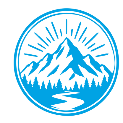 Mountain Forest Badge Logo #00a3e4