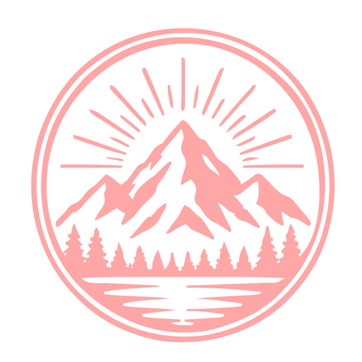 Mountain Sunrise Badge Logo #ffa6a6