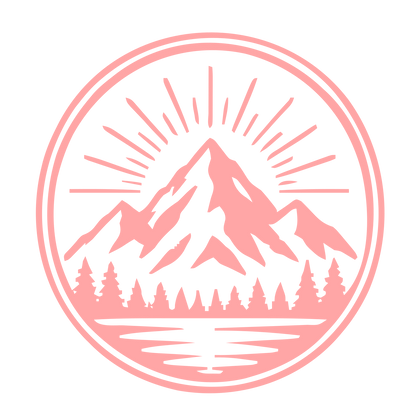 Mountain Sunrise Badge Logo #ffa6a6