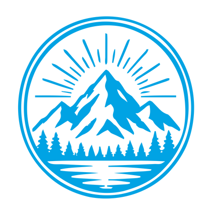 Mountain Sunrise Badge Logo #00a3e4