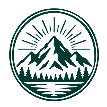 Mountain Sunrise Badge Logo #003932