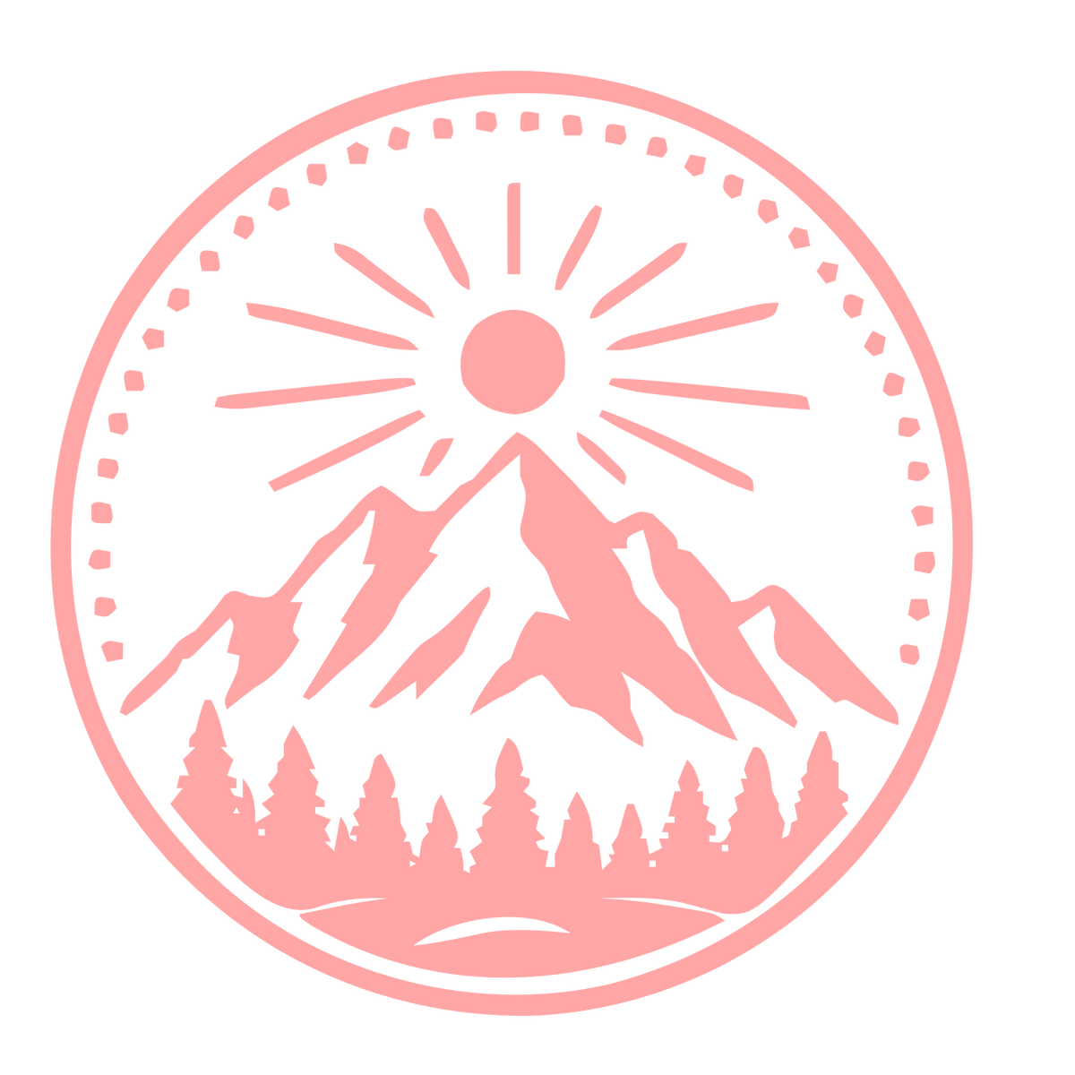 Mountain Sun Badge Logo #ffa6a6