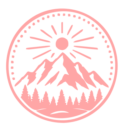 Mountain Sun Badge Logo #ffa6a6