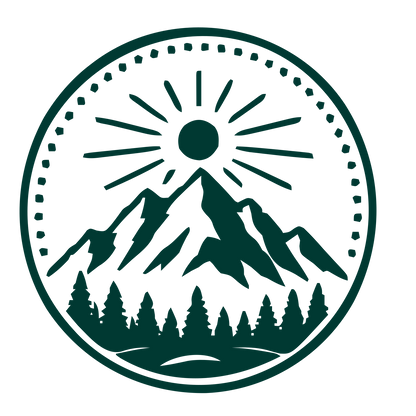 Mountain Sun Badge Logo #003932