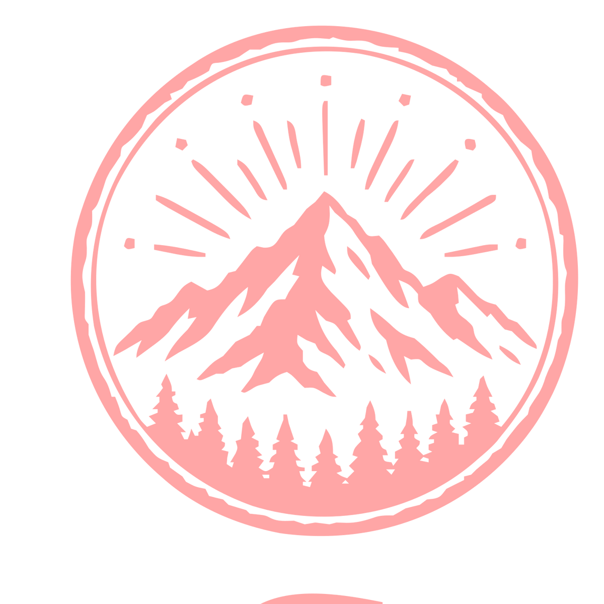 Mountain Forest Badge Logo #ffa6a6