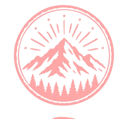 Mountain Forest Badge Logo #ffa6a6
