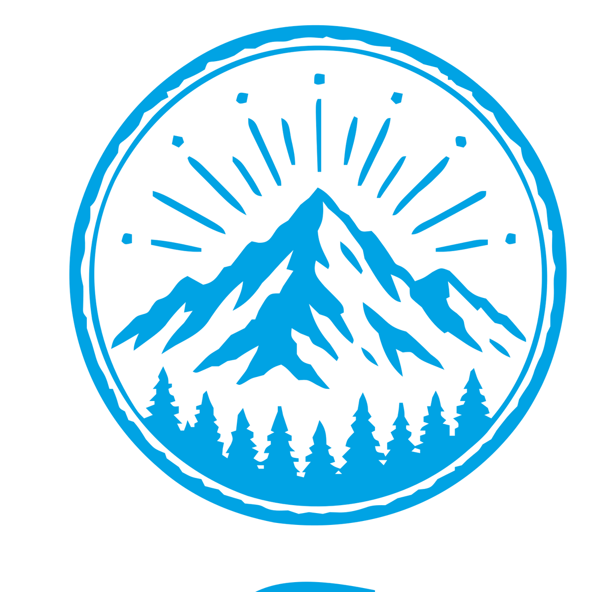 Mountain Forest Badge Logo #00a3e4