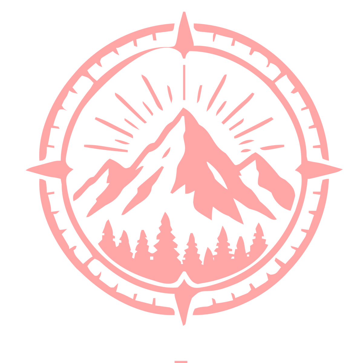 Mountain Compass Badge Logo #ffa6a6