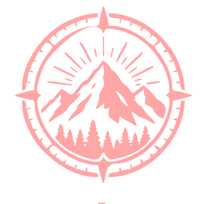 Mountain Compass Badge Logo #ffa6a6
