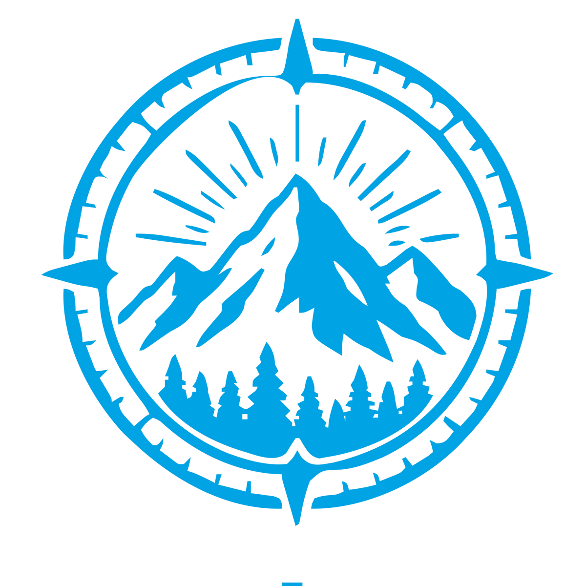 Mountain Compass Badge Logo #00a3e4