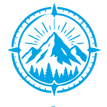 Mountain Compass Badge Logo #00a3e4
