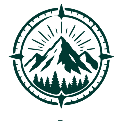 Mountain Compass Badge Logo #003932