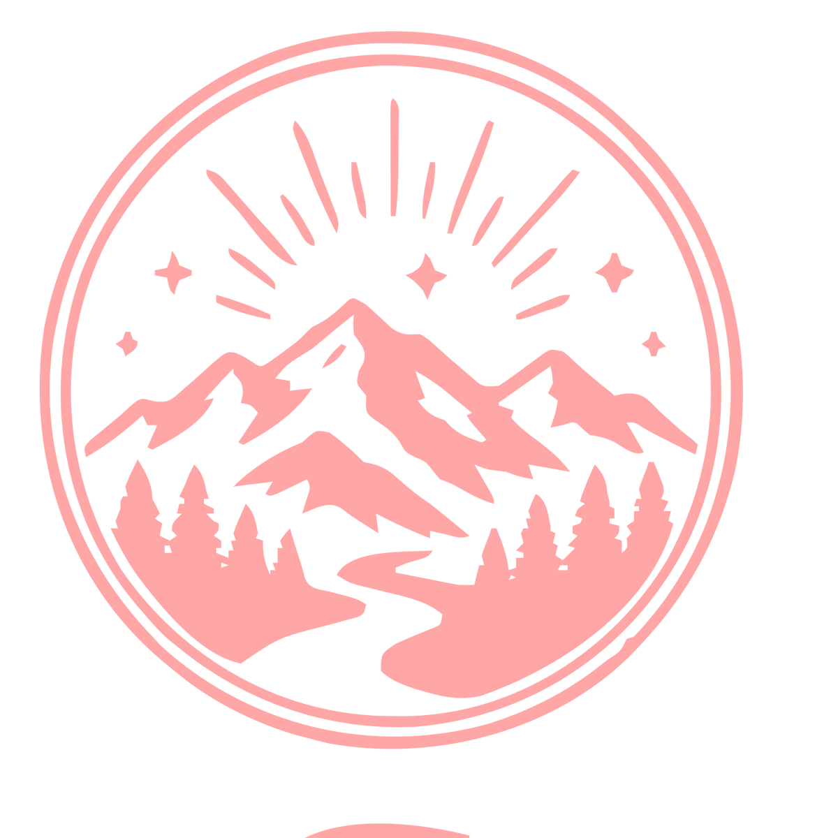 Mountain Badge Stamp Logo #ffa6a6