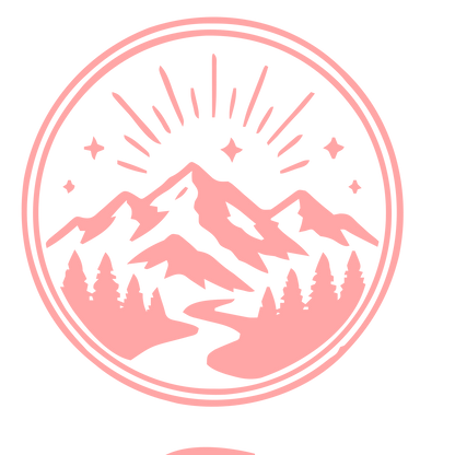 Mountain Badge Stamp Logo #ffa6a6