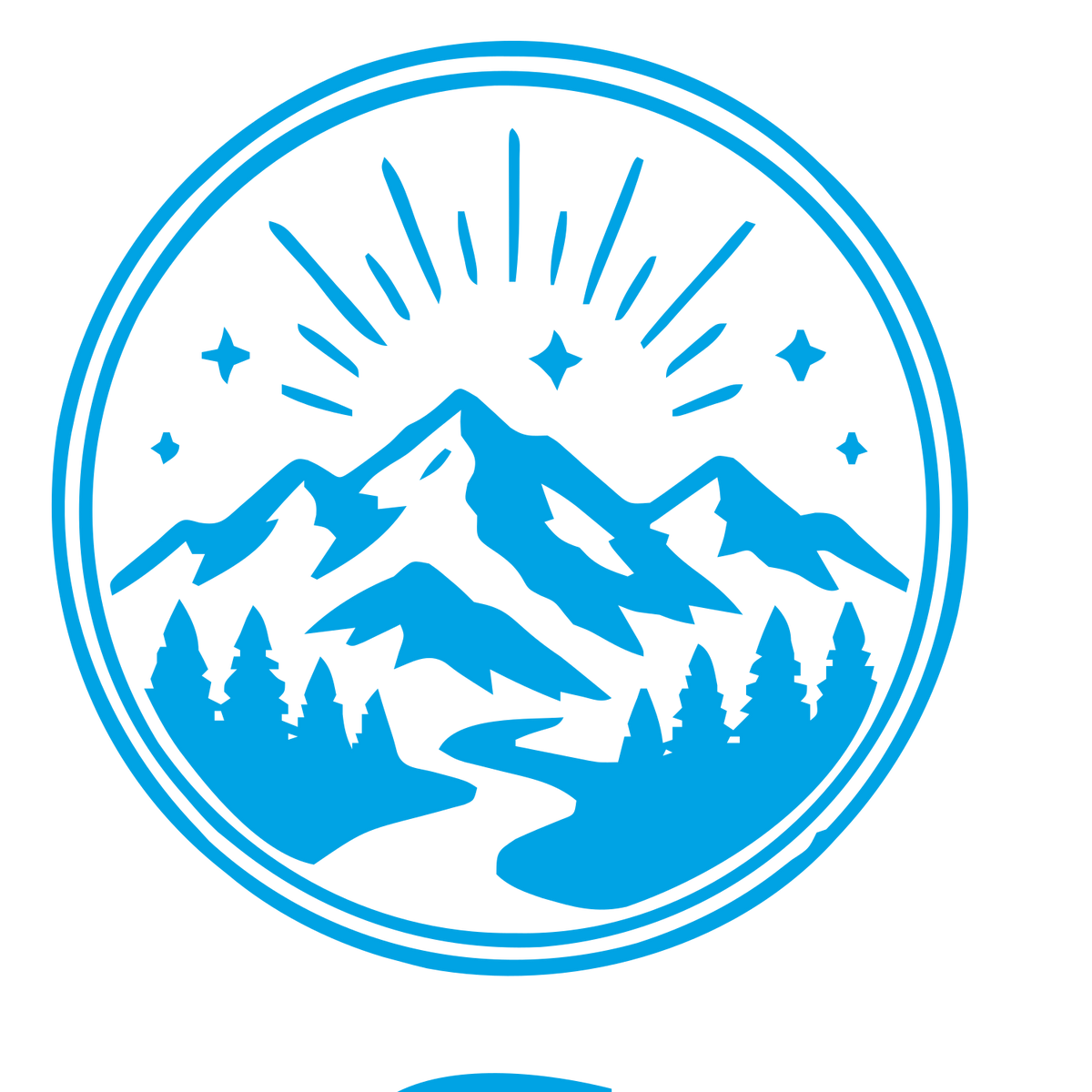 Mountain Badge Stamp Logo #00a3e4