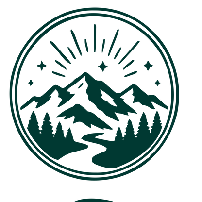 Mountain Badge Stamp Logo #003932