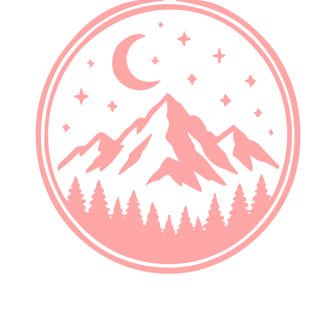 Mountain Night Badge Logo #ffa6a6