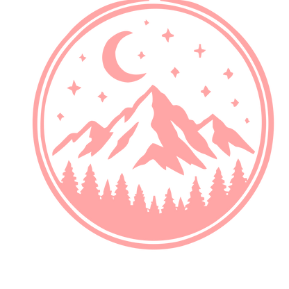 Mountain Night Badge Logo #ffa6a6