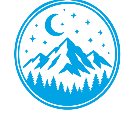 Mountain Night Badge Logo #00a3e4