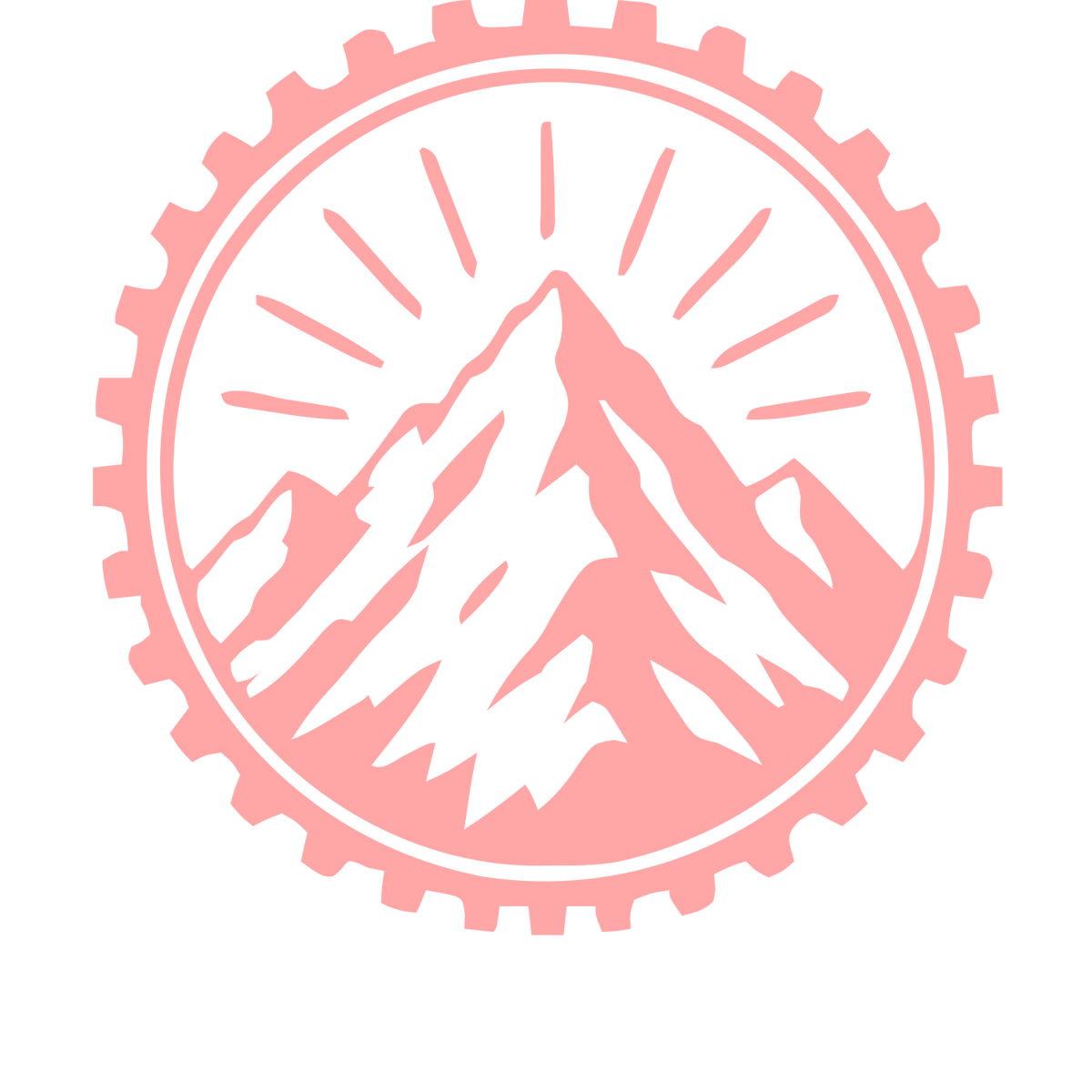 Mountain Gear Badge Logo #ffa6a6