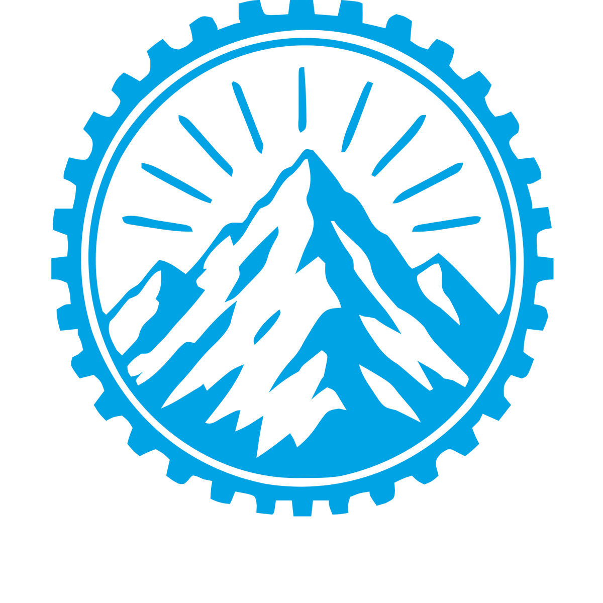 Mountain Gear Badge Logo #00a3e4